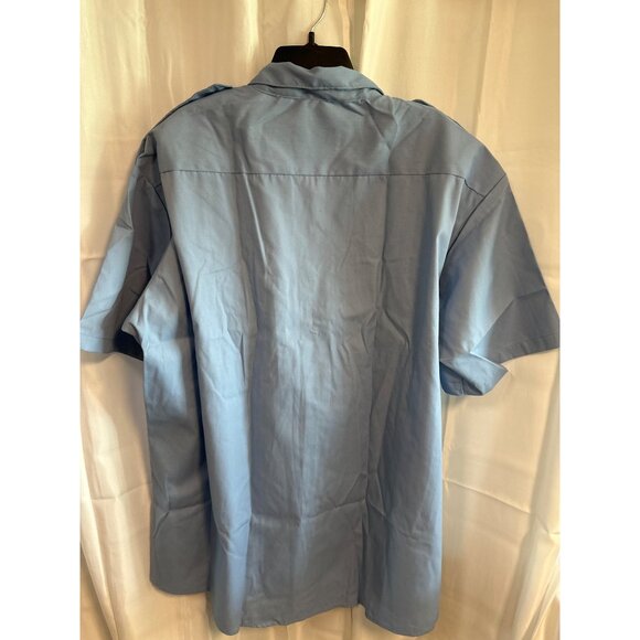 Flying Cross Mens 3XL Short Sleeve Duro Poplin Shirt Blue Polyester/Cotton - Picture 6 of 7